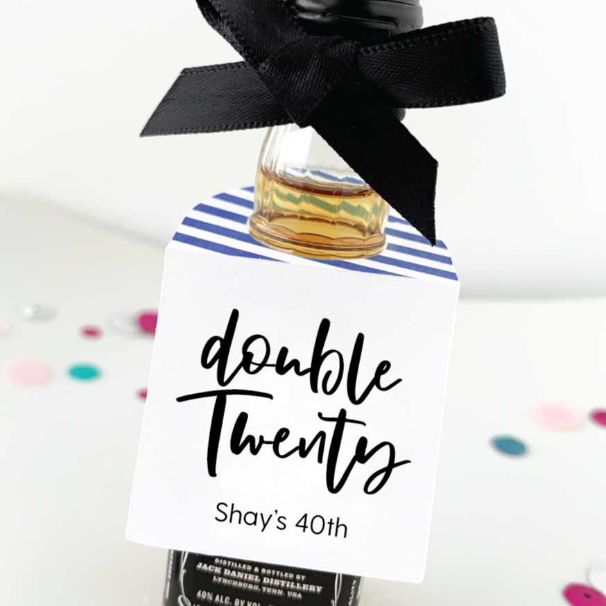 Double Twenty 40th Birthday Favors Mini Bottle Tags – Paper Cute Ink